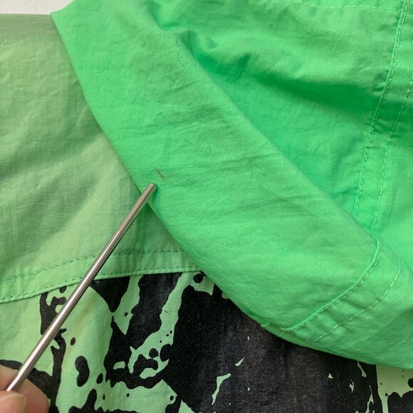Vintage 1990 Bodyglove Windbreaker Jacket Mens Green Graphic Hooded Nylon - Picture 12 of 16